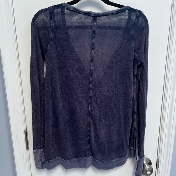 We the free women’s blue sheer long sleeve boho distressed top XS Free People - Picture 7 of 12